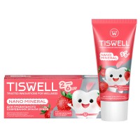 TISWELL детская зубная паста Реминерализующая с наногидроксиапатитом Клубничный пломбир 60гр